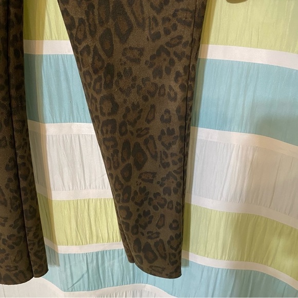 Zara Leopard Faux Suede Leggings Sz Medium - Picture 3 of 7